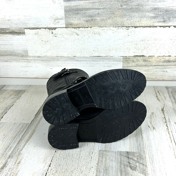 Michael Michael Kors Women’s 5.5 Jonas Black Leather Biker Moto Ankle Boots NEW - Picture 10 of 10